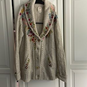 Gently worn embroidered flower sweater